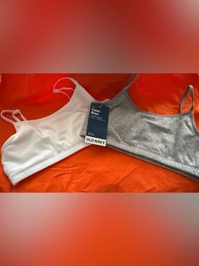 NWT Old Navy Cami Bra Duo — White & Heather Gray
